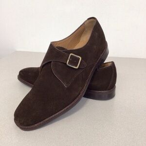 Florsheim Buffalo Suede Monk Strap Shoes • Brown • Men’s 10D